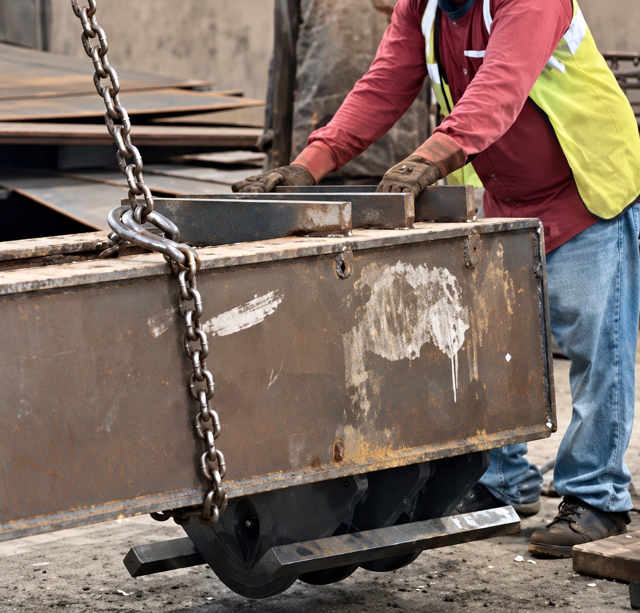 Hand exposure during industrial load guidance