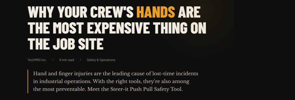 Steer-it Push Pull Safety Tool for Hand Injury Prevention on Job Sites
